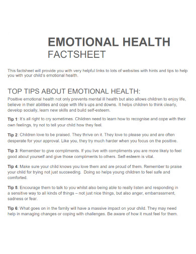 emotional health parent leaflet