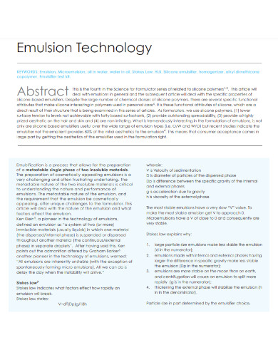 emulsion technology 