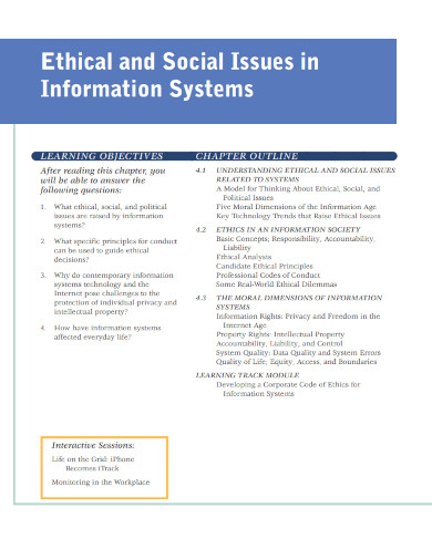 Ethical and Social Issues in Information Systems