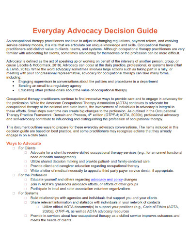 everyday advocacy decision guide