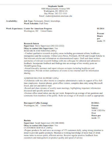 federal format resume sample 