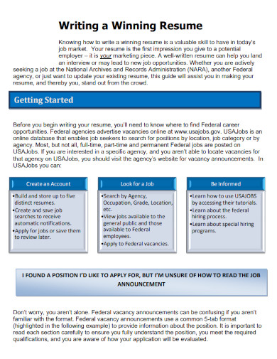 federal resume guide 