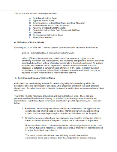 Indirect Cost - Examples, PDF | Examples