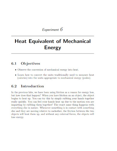 heat equivalent of mechanical energy