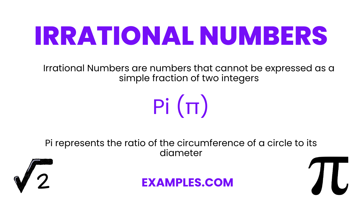 Irrational Numbers Examples Format PDF