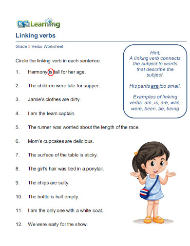 linking verbs worksheet 