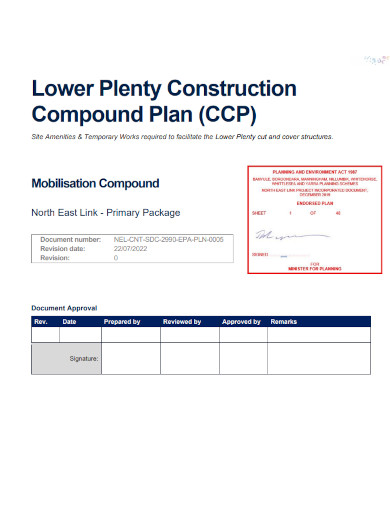lower plenty construction compound plan