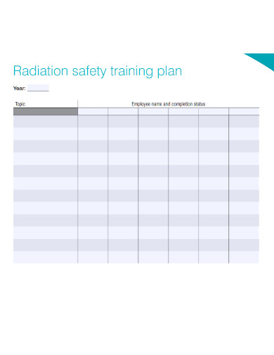 radiation safety training plan 
