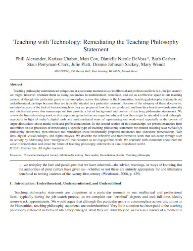 remediating teaching philosophy statement