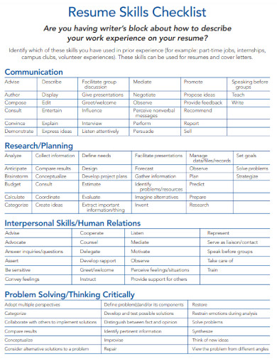 resume skills checklist1