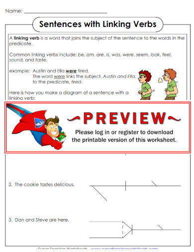 sentences with linking verbs