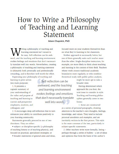tips for writing teaching philosophy