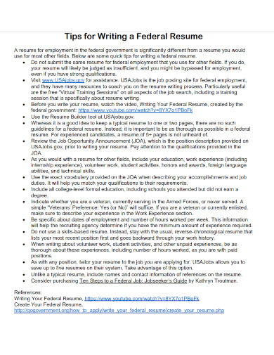 16 Federal Resume Examples To Download
