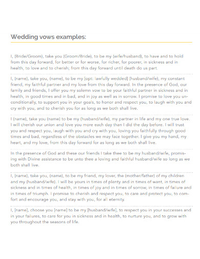 wedding vows example
