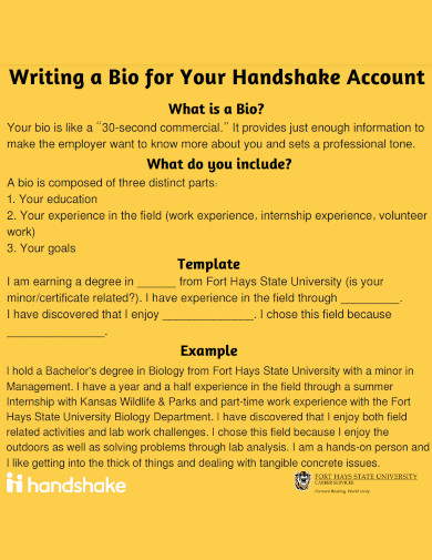 writing bio in handshake