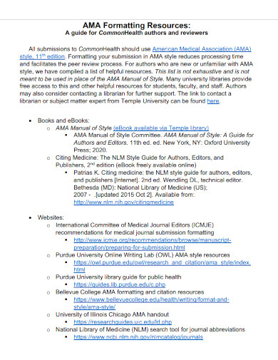 AMA Format - Examples, PDF | Examples