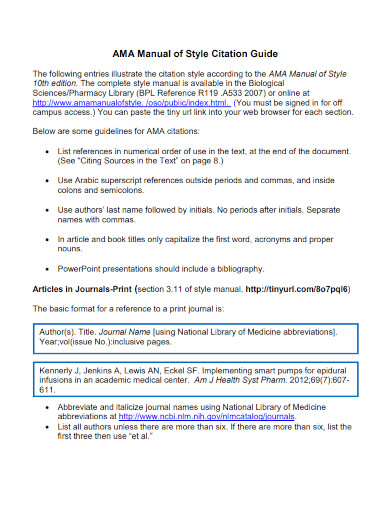 AMA Format - Examples, PDF | Examples