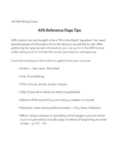 APA Format Reference Page - Examples, PDF | Examples