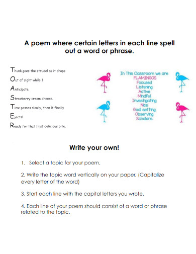 acrostic poem notes