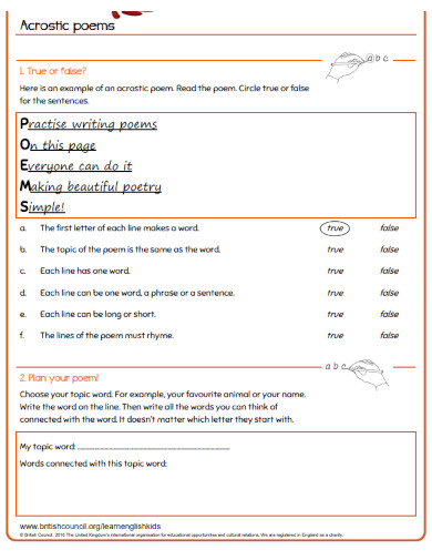 acrostic poems template 
