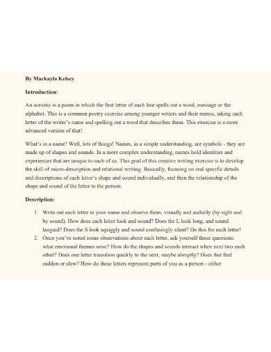 30 Acrostic Poem Examples To Download 30 Acrostic Poem Examples To Download