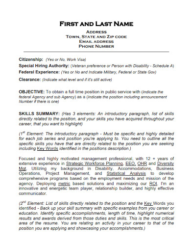 best federal resume template 