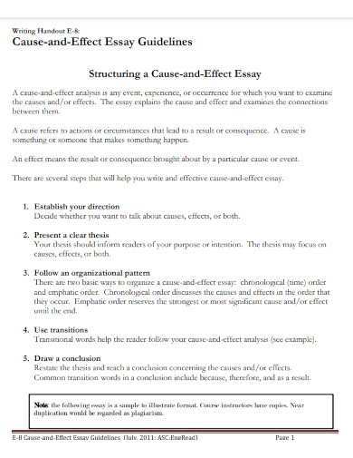 cause and effect essay guidelines