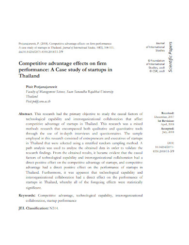 competitive advantage effects on firm performance