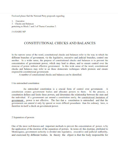 constitutional checks and balances