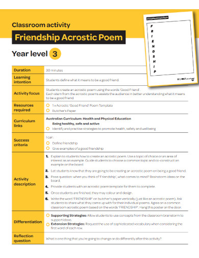friendship acrostic poem