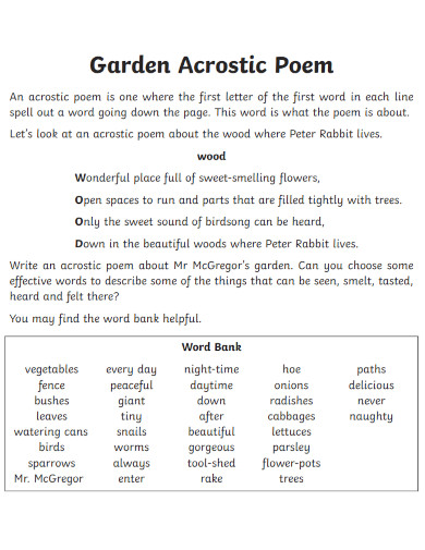 garden acrostic poem