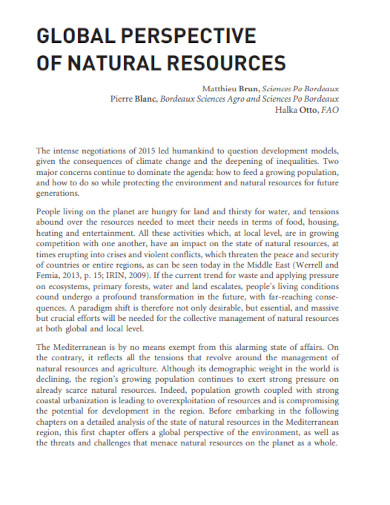 research paper on natural resources