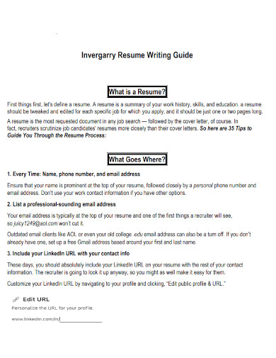 invergarry resume headline writing guide 