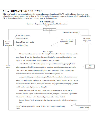 mla format typed essay