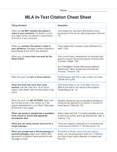 mla in text citation speech transcript