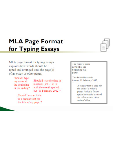 mla page format for essays