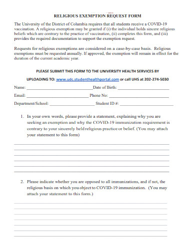 modified covid religious exemption request form 