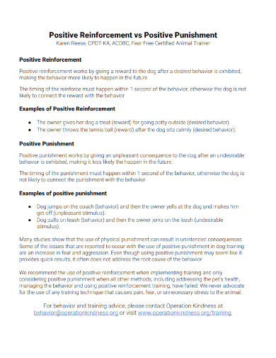 Positive Reinforcement vs Positive Punishment