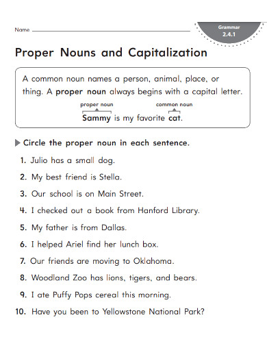 proper nouns and capitalization 