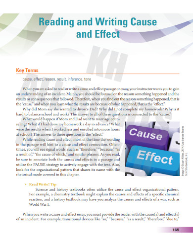 reading and writing cause and effect