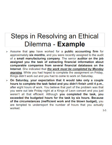 steps in resolving an ethical dilemma 