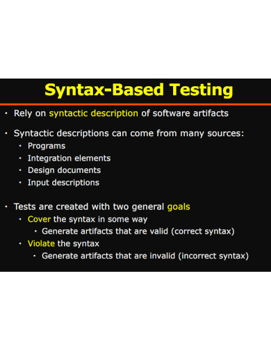syntax based testing