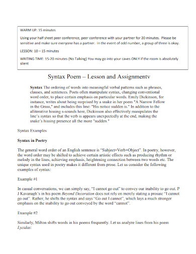syntax poem template 