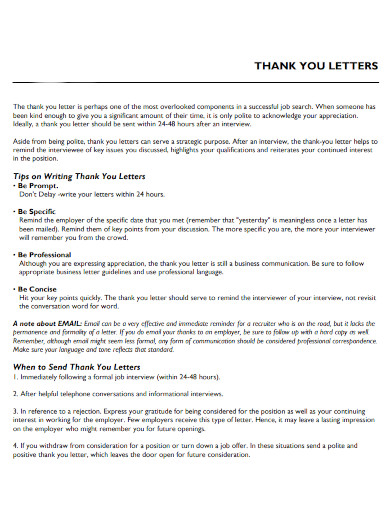 thank you letter template 