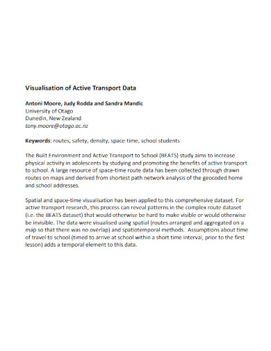 visualisation of active transport data