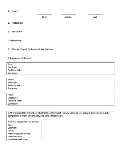 CV Format - Examples, PDF | Examples