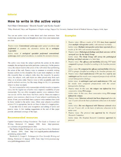 writing the active voice