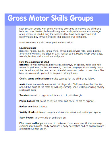activities to develop gross motor skills 