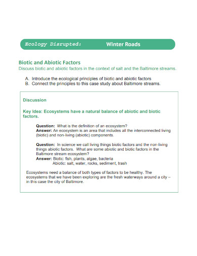 biotic and abiotic factors template 