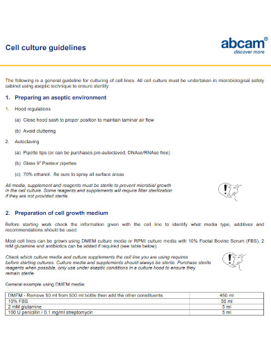 cell culture guidelines 